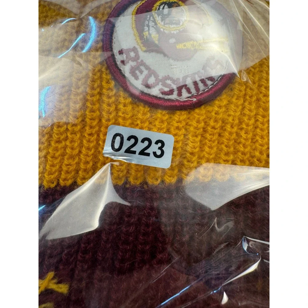 Vintage Washington Redskins Scarf NFL Striped Knit Burgundy‎ Gold Orlon USA NWT